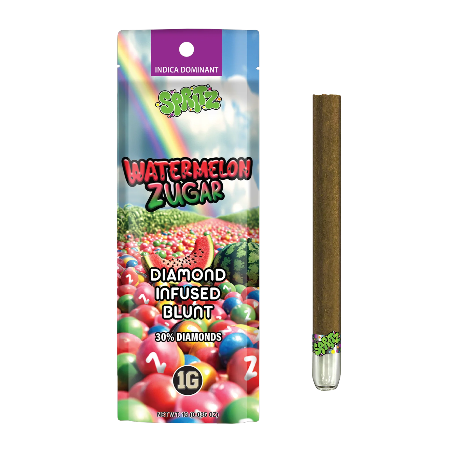 Spritz Blunt Watermelon Zugar Sativa 1g Infused Blunt